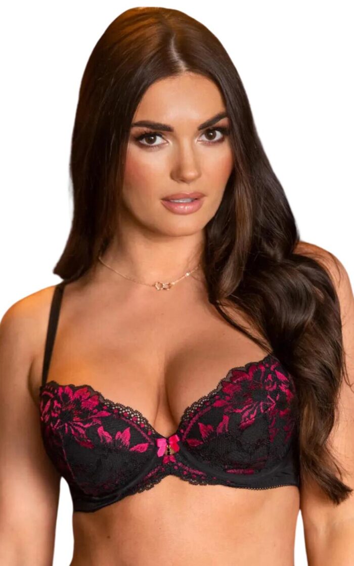 Pour Moi J'Adore Padded Bra - Black/Pink - 36B