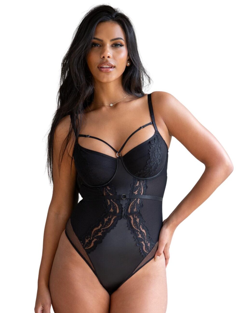 Pour Moi Lavish Thong Body - Black - 32DD