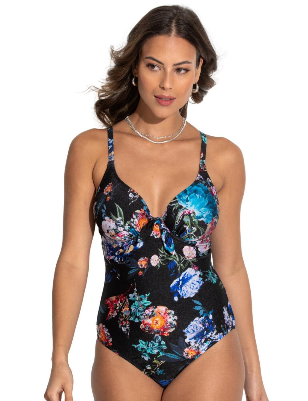 Pour Moi Lisbon Swimsuit - Black Floral - 32D