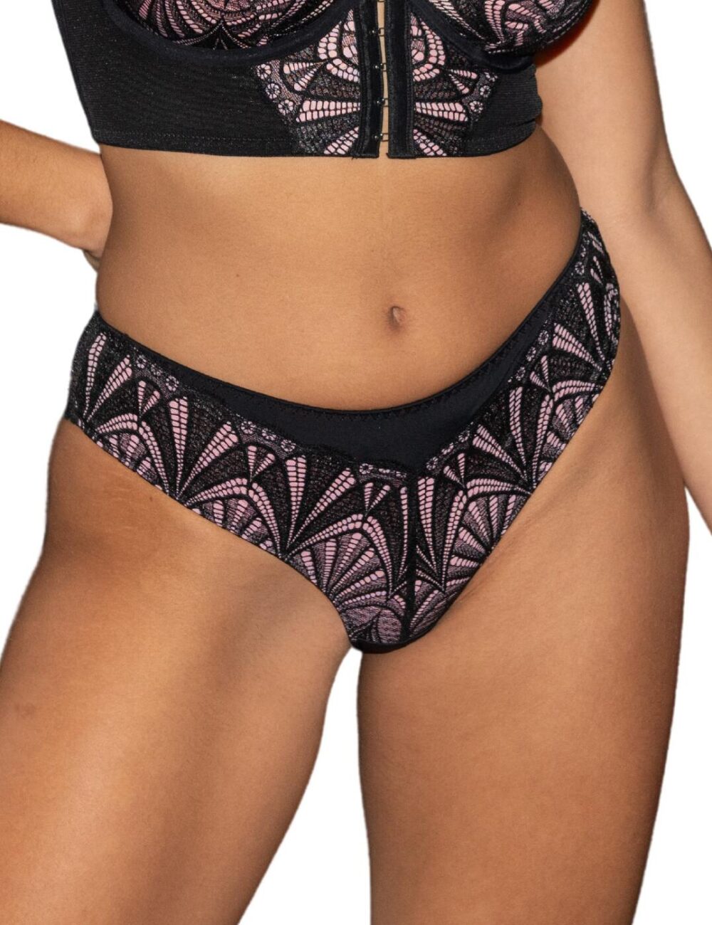Pour Moi New Romance Brief - Black/Rose - XS - 8