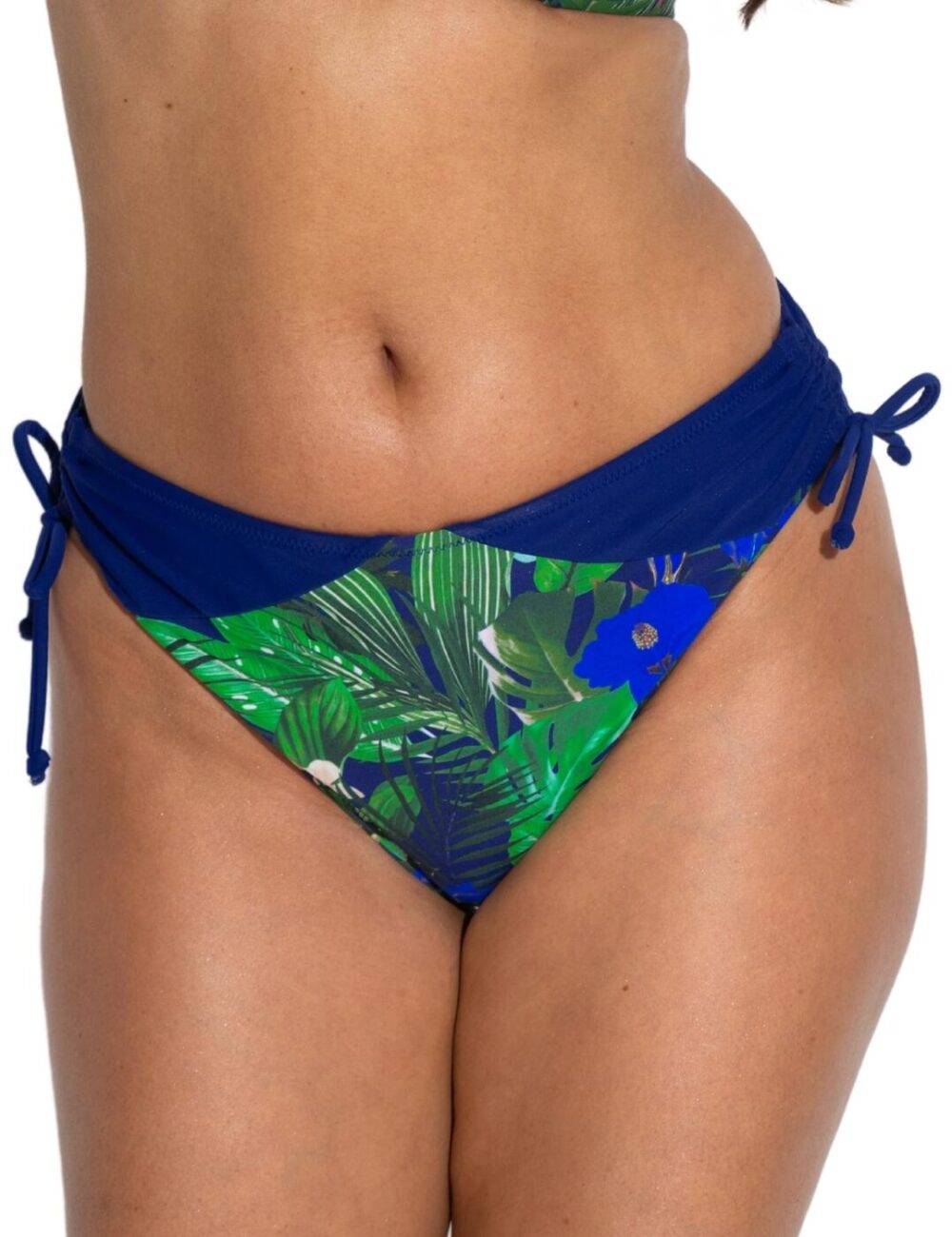 Pour Moi Palermo Adjustable Side Bikini Brief - Navy Fern - XS - 8