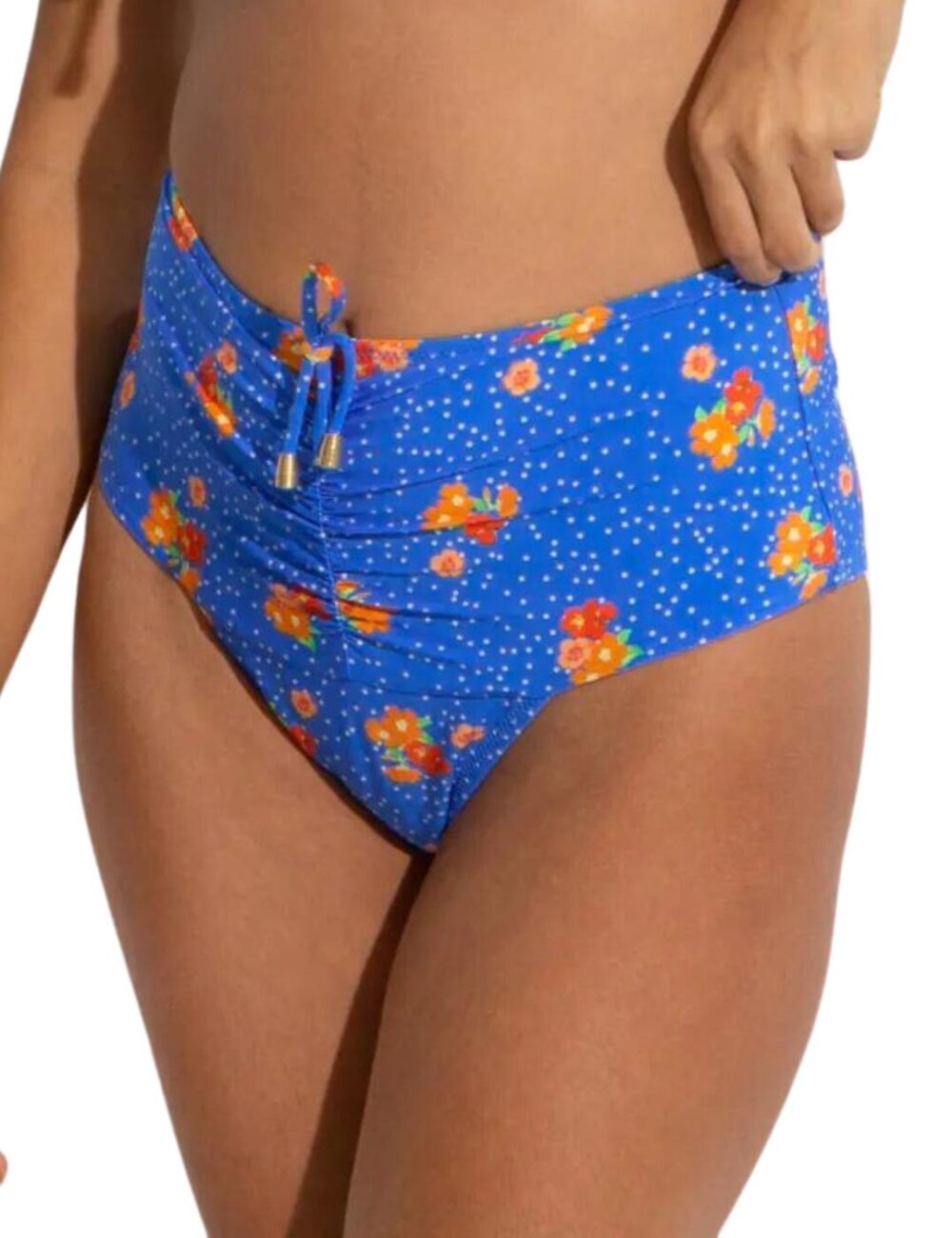 Pour Moi Santa Cruz High Waist Bikini Brief - Blue Floral - 2XL - 18
