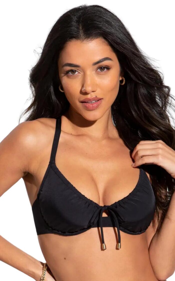 Pour Moi Santa Cruz Underwired Bikini Top - Black - 32D