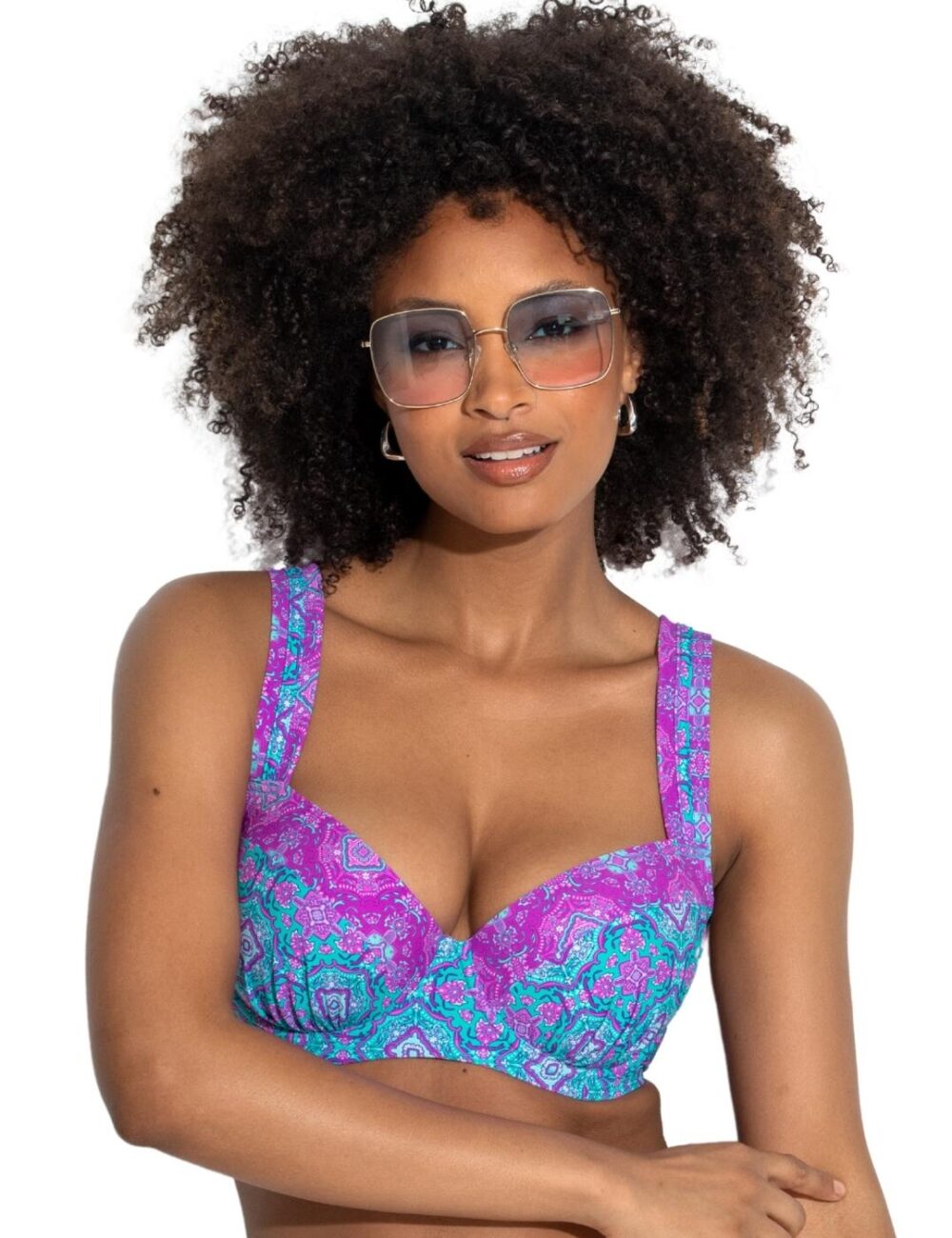 Pour Moi Venice Beach Lightly Padded Bikini Top - Aquaburst - 32C