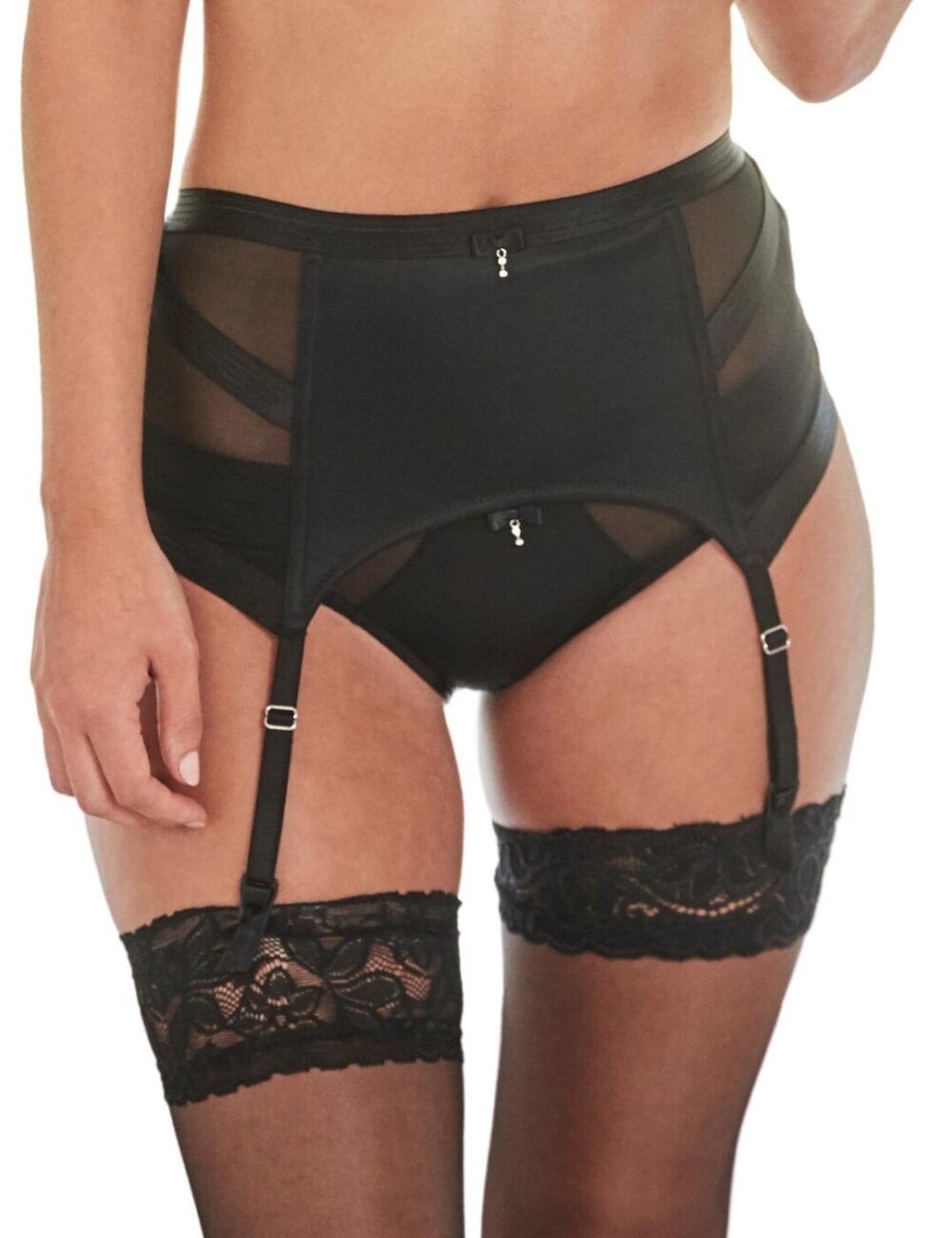 Pour Moi Viva Luxe Suspender Belt - Black - XS - 8