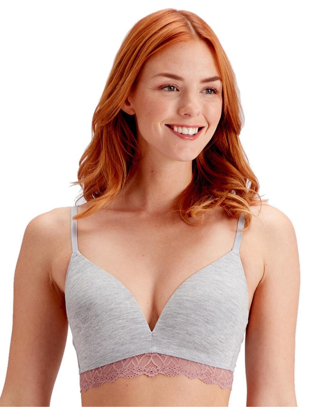 Pretty Polly Casual Comforts Non Wired Moulded Bra - Grey Marl/Sugar Plum - 34B