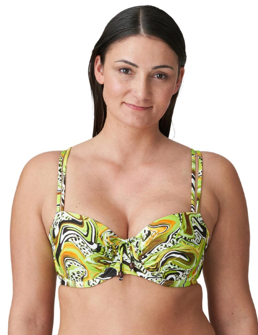 Prima Donna Swim Jaguarau Padded Balcony Bikini Top - Lime Swirl - 34D