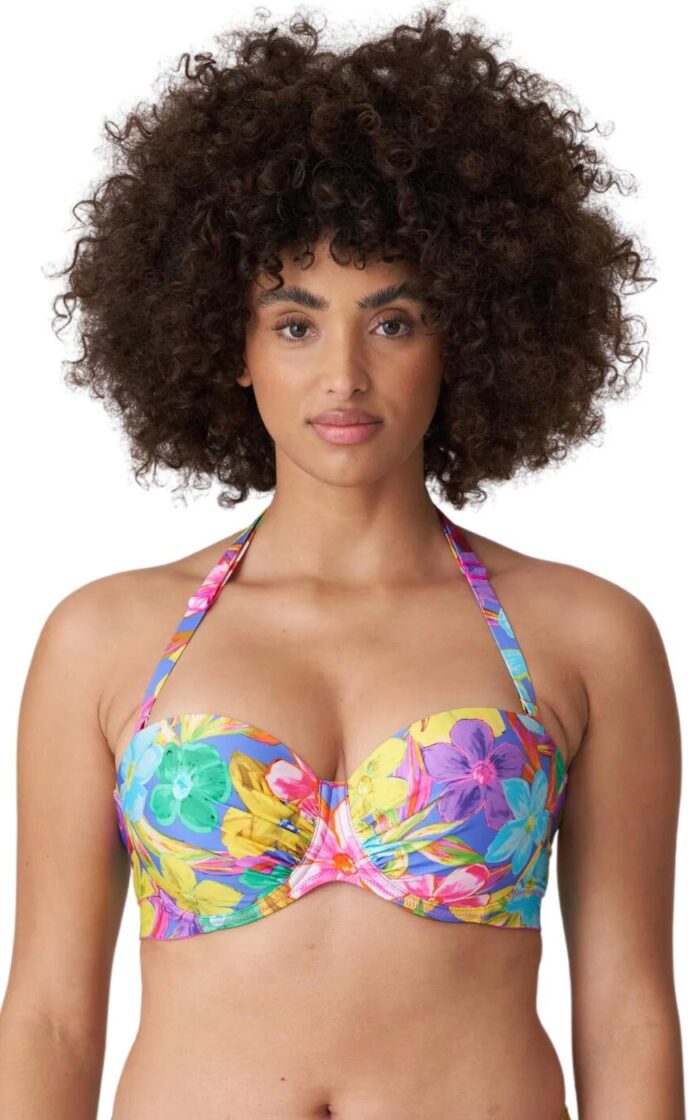 Prima Donna Swim Sazan Padded Strapless Bikini Top - Blue Bloom - 38F