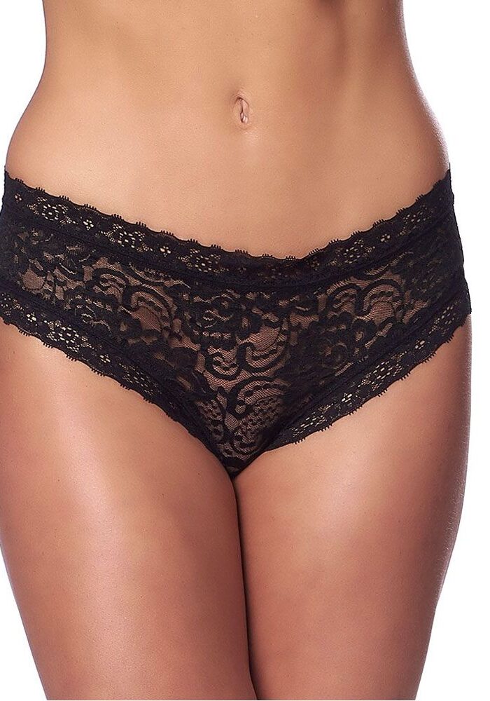 Romantic Black Open Back Briefs