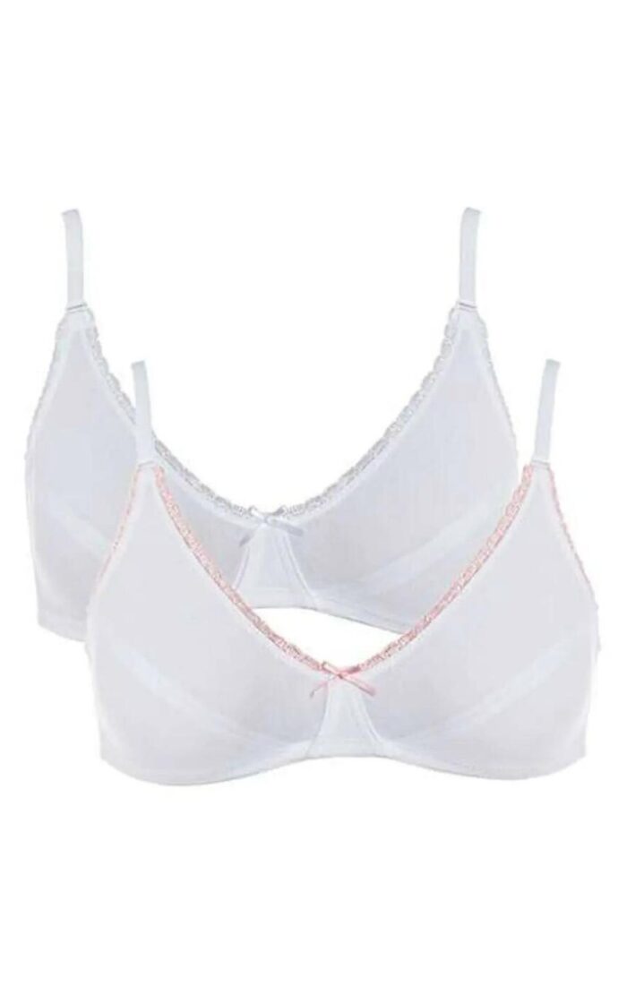 Royce My First Bra Missy Soft Cup Bra 2 Pack - White/Pink - 30AA