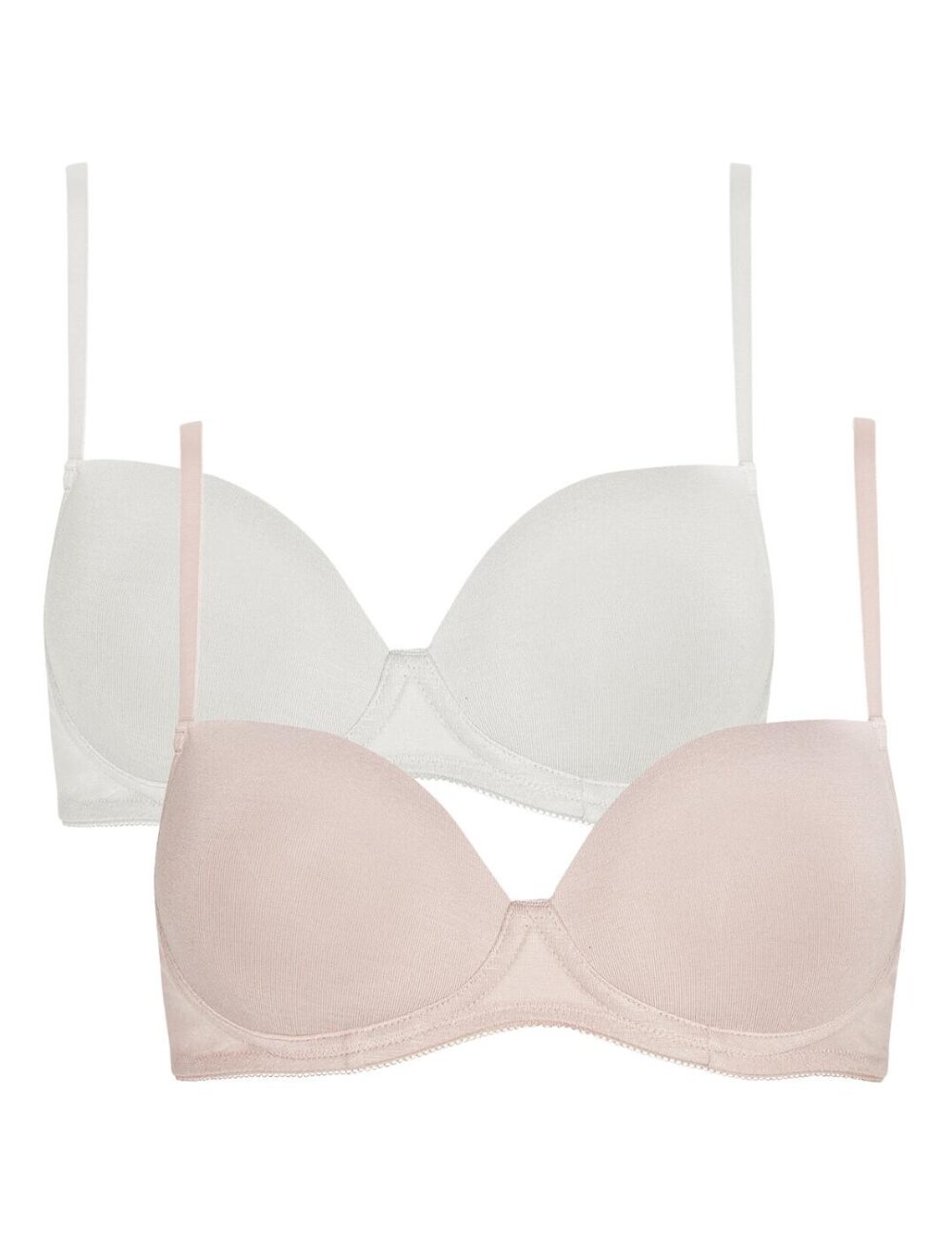Royce Sophia Smooth T Shirt Bra 2 Pack - Cream & Blush - 32D