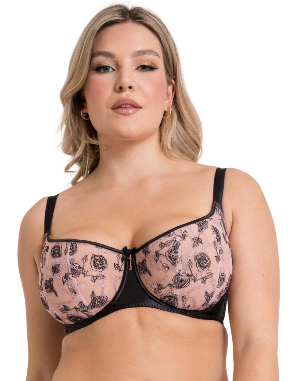 Scantilly by Curvy Kate Entwined Balcony Bra - Black/Blush - 30DD