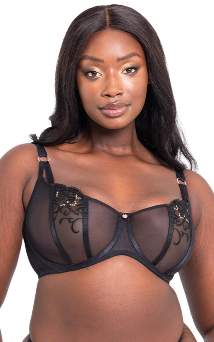 Scantilly by Curvy Kate Ornate Balcony Bra - Black - 32F