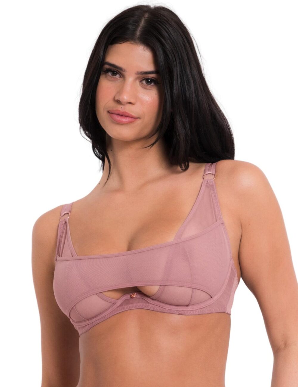 Scantilly by Curvy Kate Peep Show Plunge Bra - Dusty Rose - 32GG
