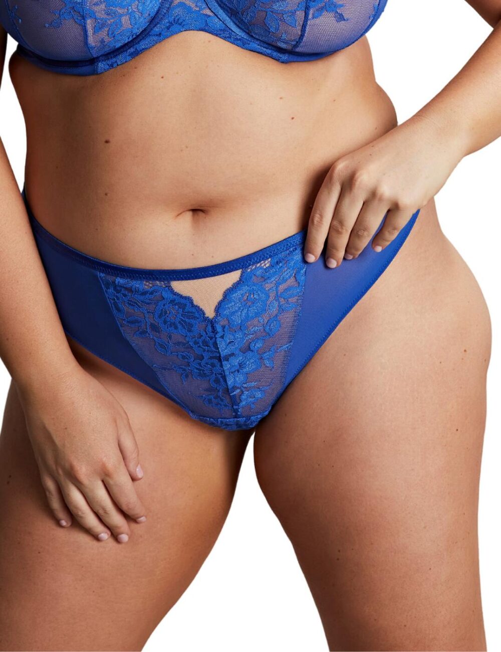 Sculptresse by Panache Josephine Thong - Cobalt/Latte - L - 14