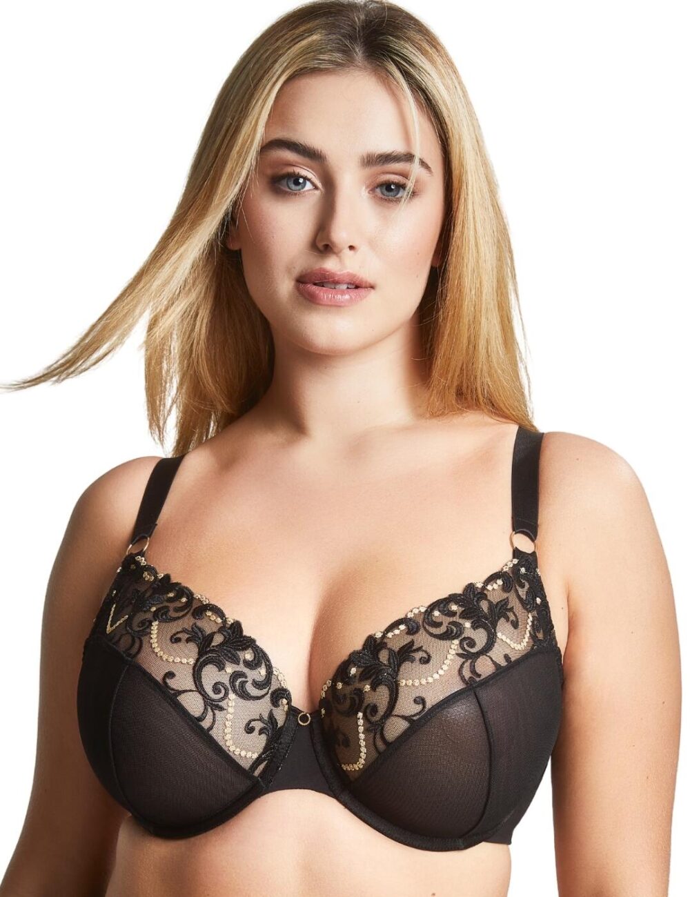 Sculptresse by Panache Nova Rigid Plunge Bra - Black/Gold - 34H