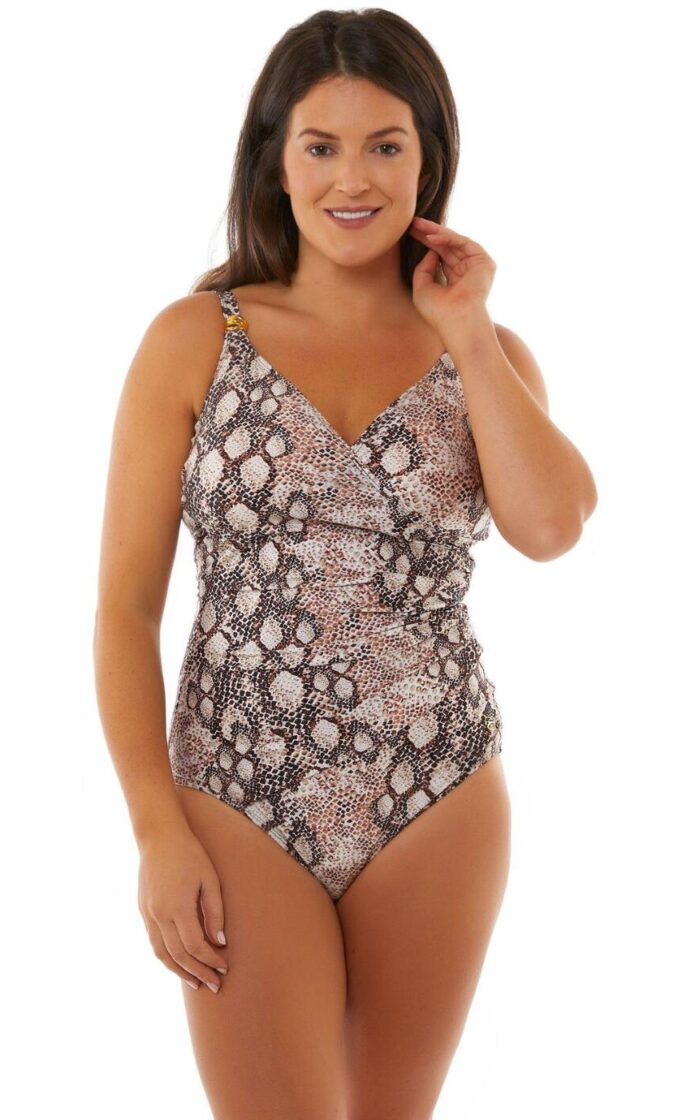 Seaspray Ella Tummy Control Swimsuit - Brown - S - 10
