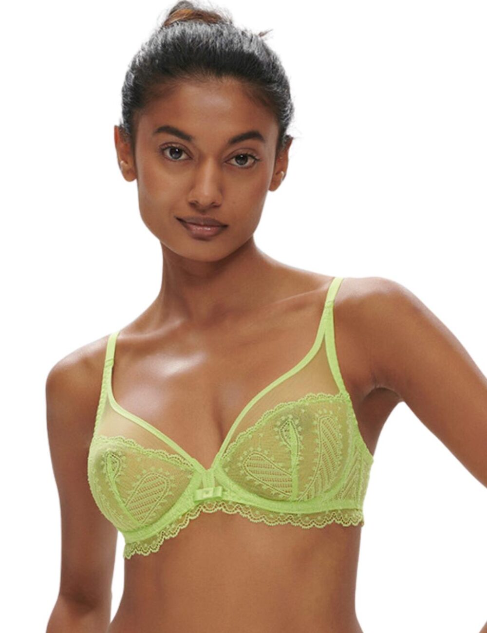 Simone Perele Canopee Plunging Underwired Bra - Lime - 34E