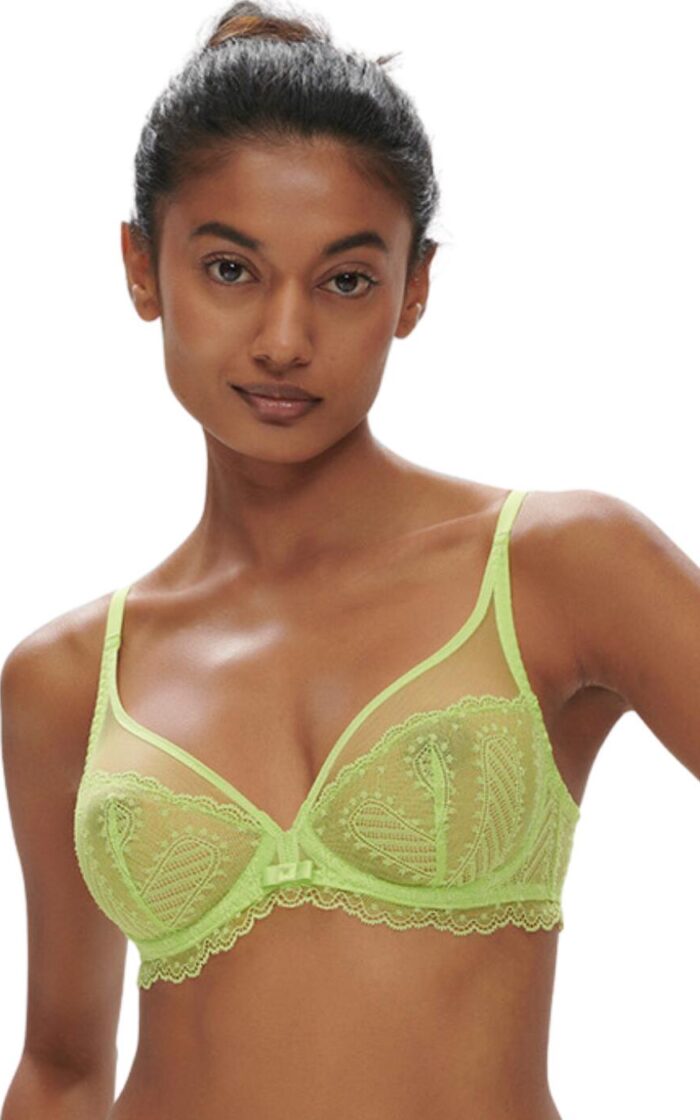Simone Perele Canopee Plunging Underwired Bra - Lime - 34E