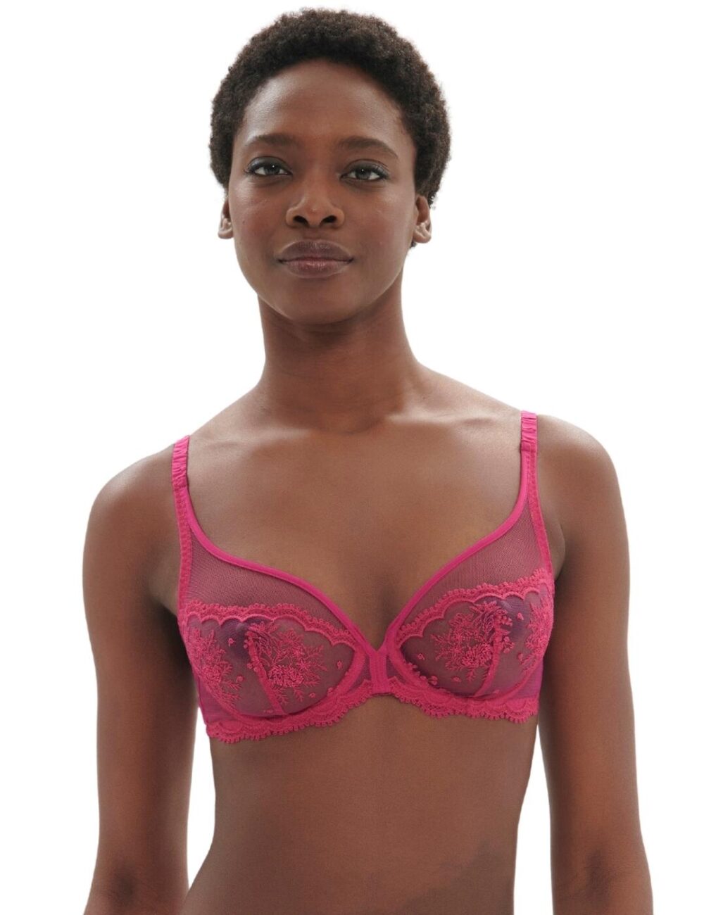 Simone Perele Intrigue Plunging Underwired Bra - Disco Pink - 32F