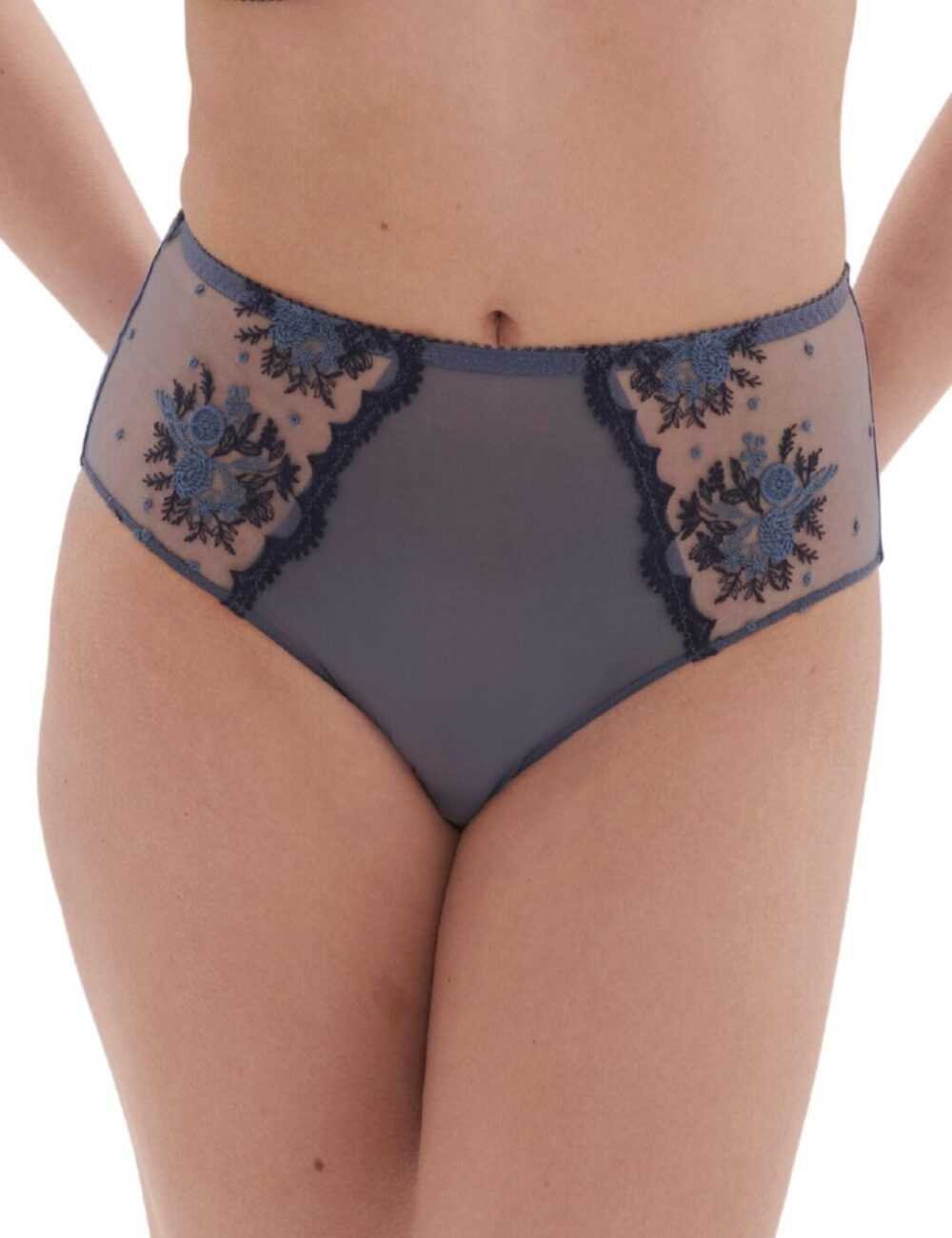 Simone Perele Intrigue Retro Brief - Cinder Blue - M - 12