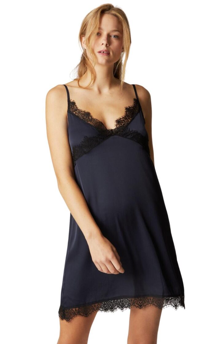Simone Perele Satin Secrets Chemise - Full Moon