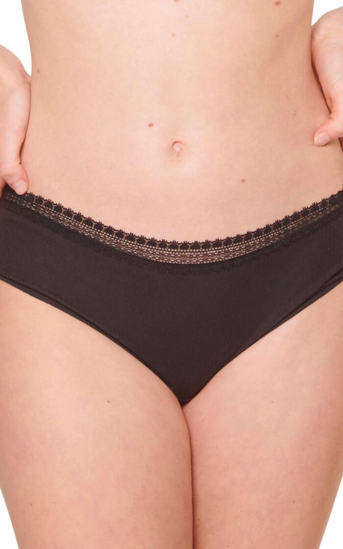 Sloggi Go Ribbed Hipster Brief 2 Pack - Black - XS - 8