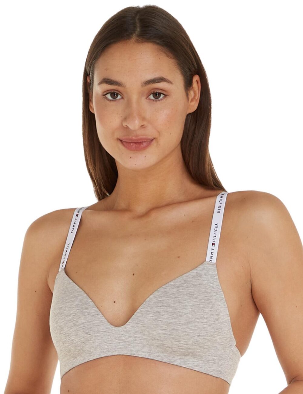Tommy Hilfiger TH Icon 2.0 Lightly Lined Triangle Bra - Light Grey Heather - XS - 8