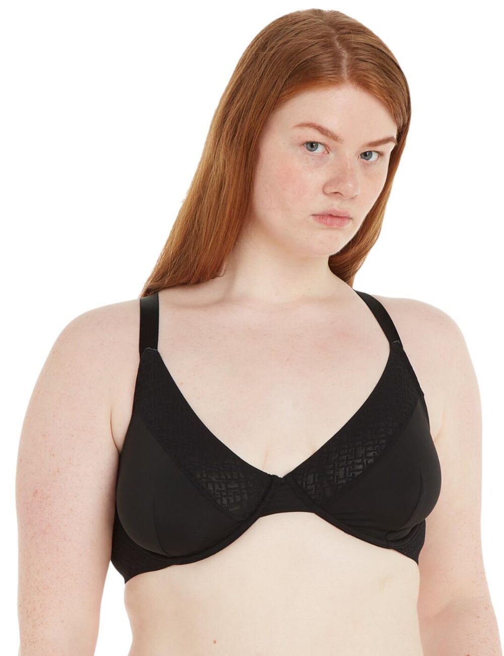 Tommy Hilfiger TH Monogram Triangle Bra - Black - 36D