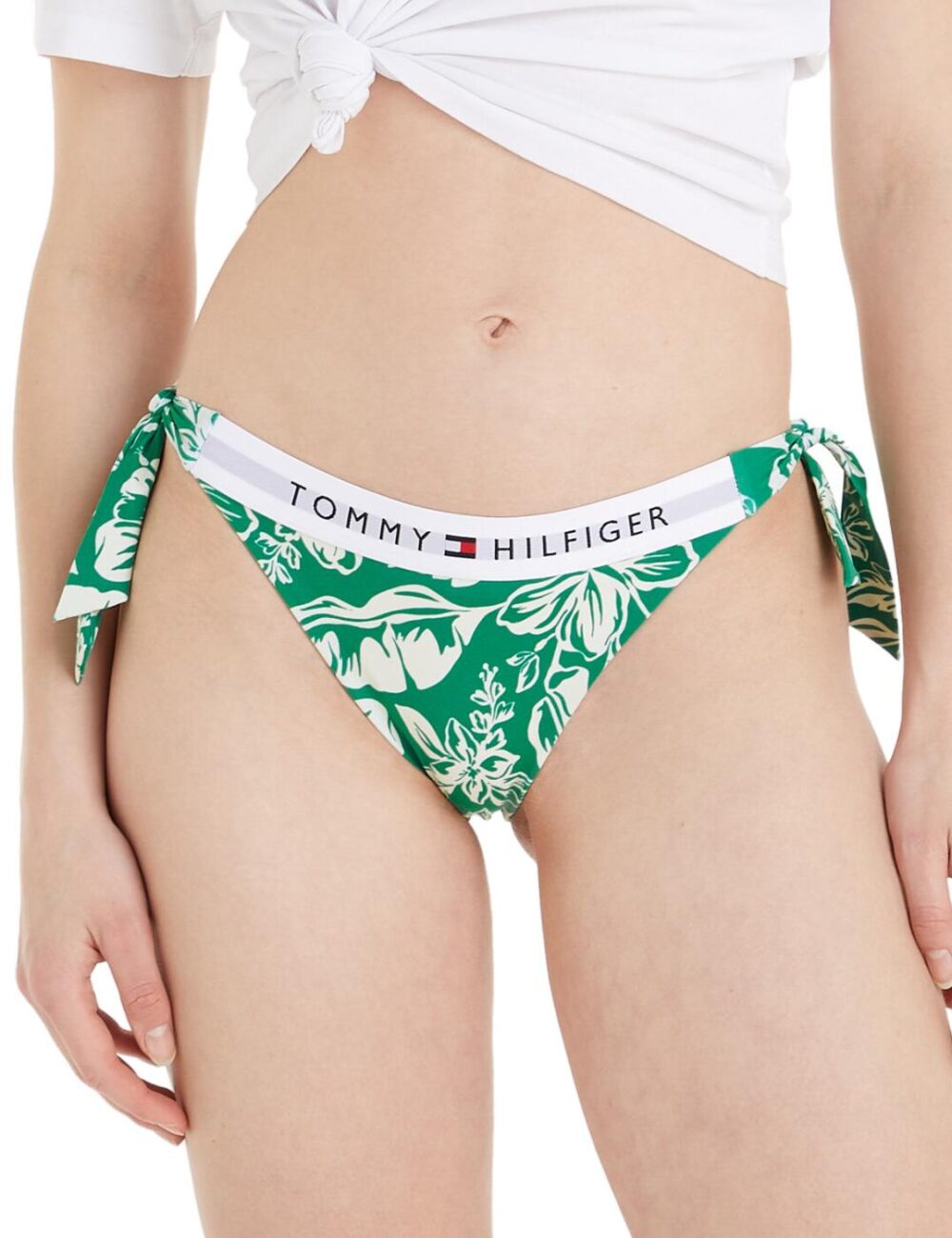 Tommy Hilfiger TH Original Cheeky Tie Side Bikini Brief - Vintage Tropical Olympic Green - XS - 8