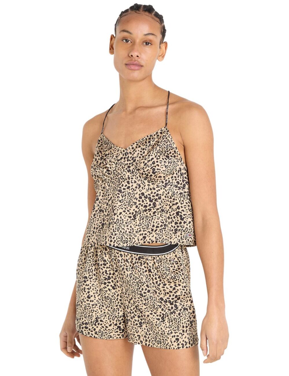Tommy Hilfiger TJ Essentials Satin Cami And Short Set - Tj Leopard AOP - XS - 8