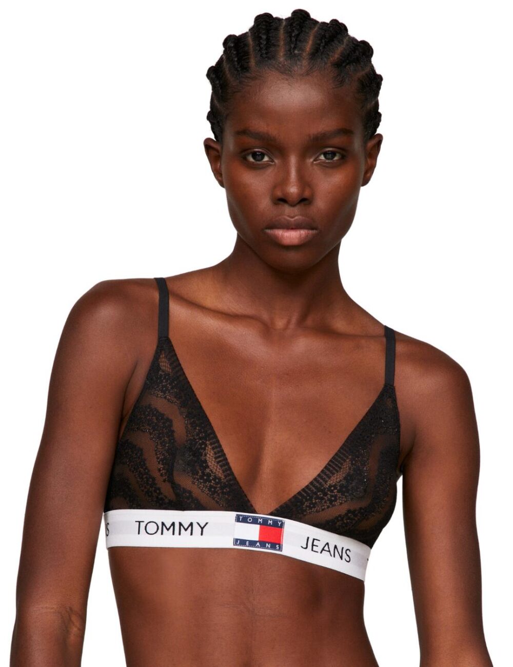 Tommy Hilfiger TJ Heritage Lace Triangle Bra - Black - XS - 8