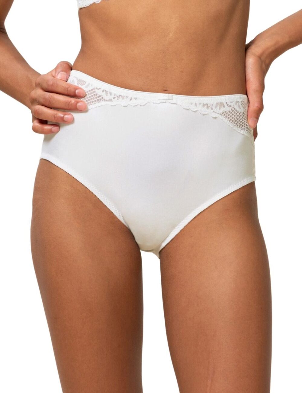 Triumph Modern Lace Cotton Maxi Brief - White - S - 10