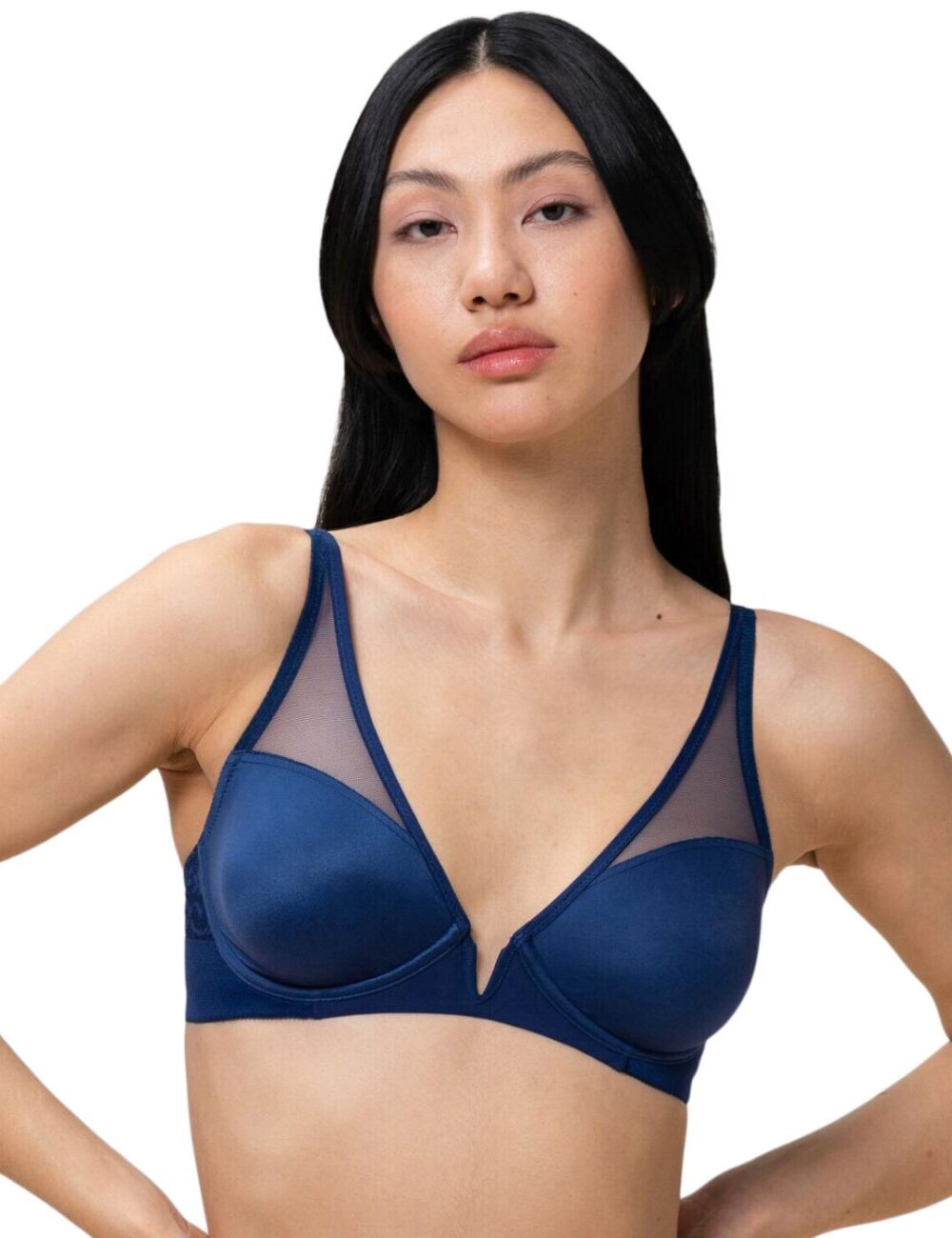 Triumph Vivid Spotlight Plunge Bra - Deep Water - 32C