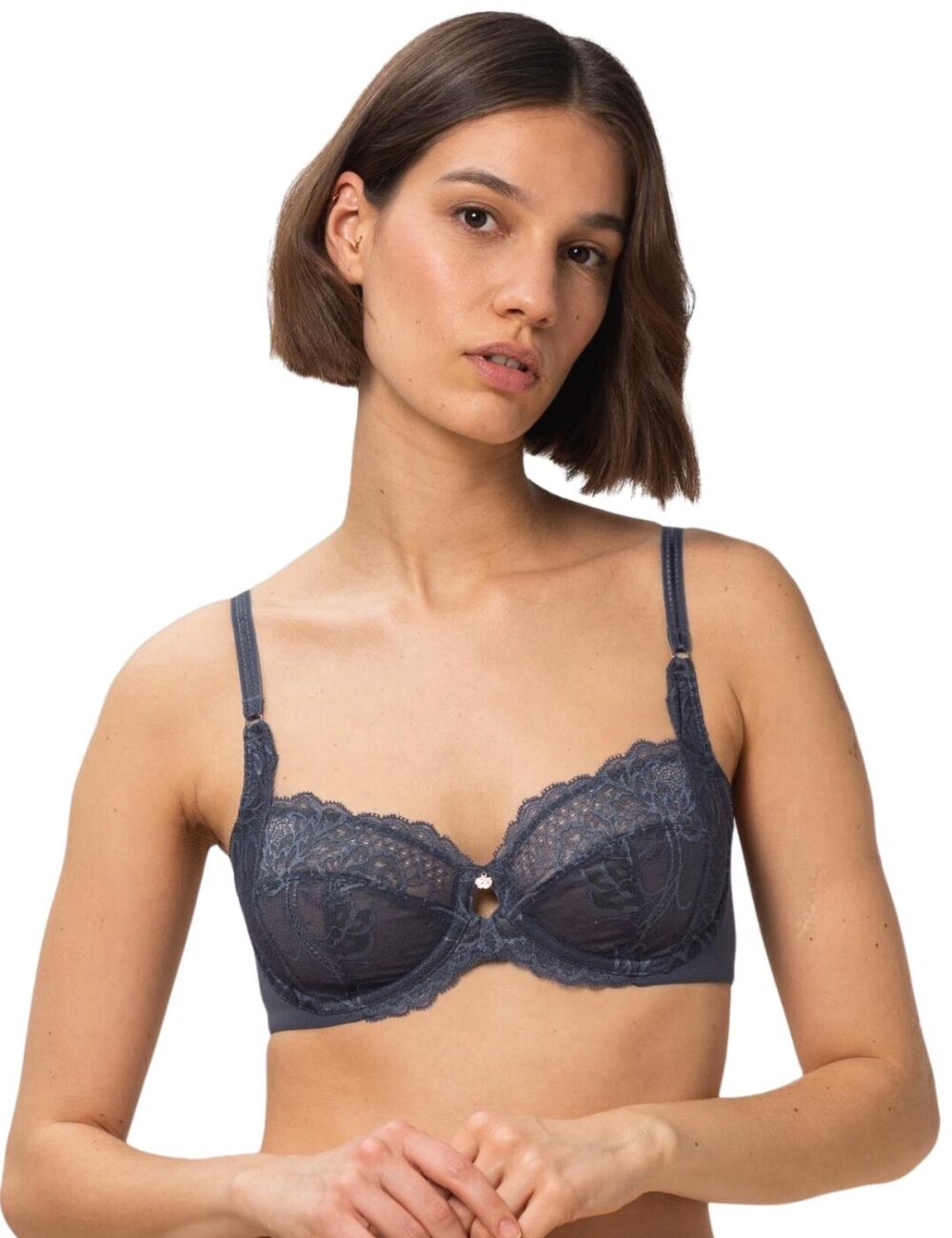 Triumph Wild Peony Florale Underwired Bra - Pebble Grey - 36DD
