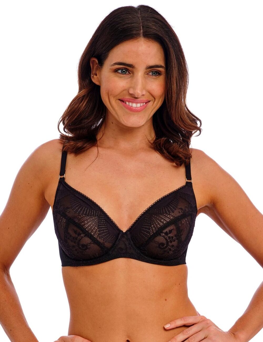 Wacoal Sensu Lace Underwired Bra - Black - 30DD