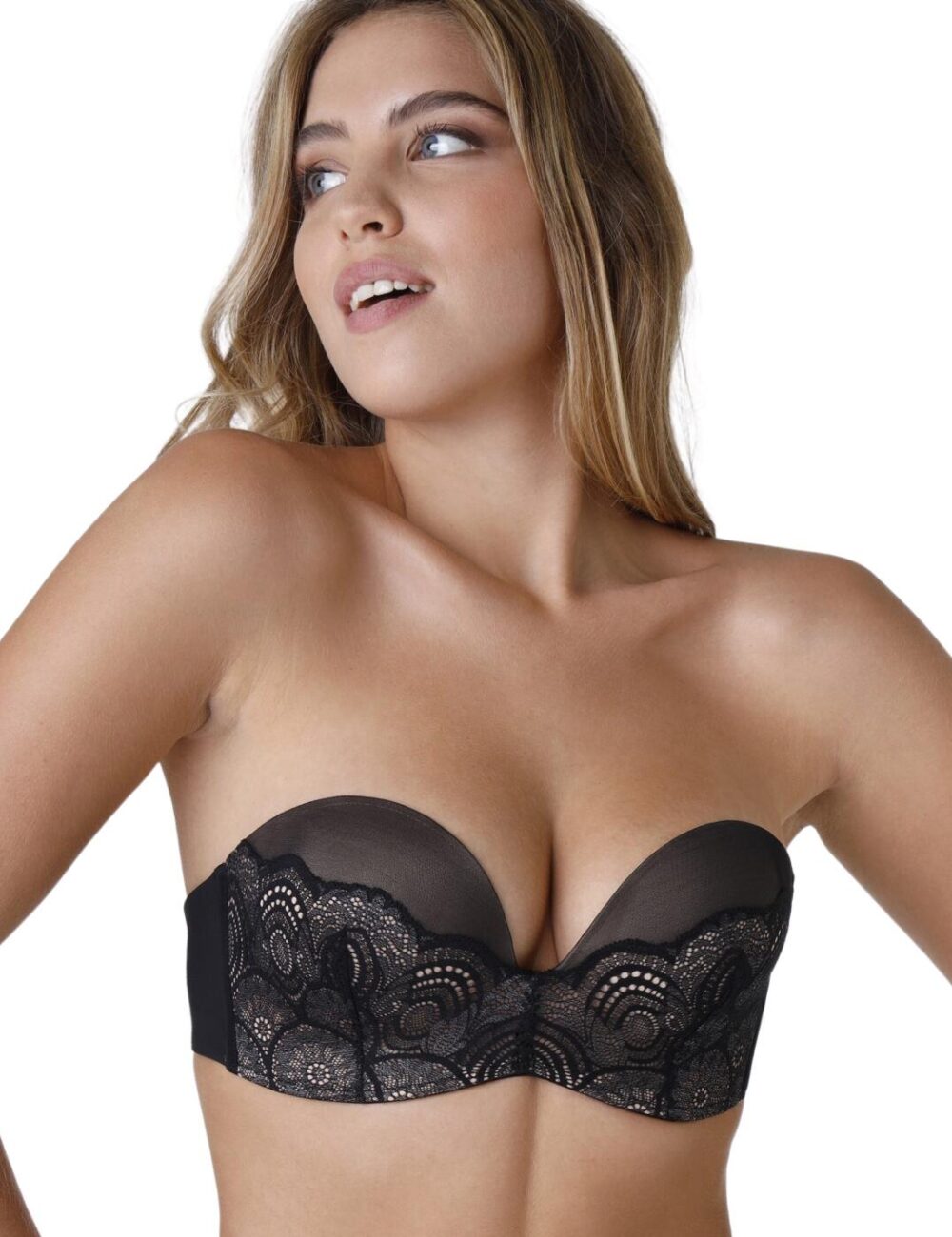 Wonderbra Refined Glamour Strapless Bra - Black - 32B