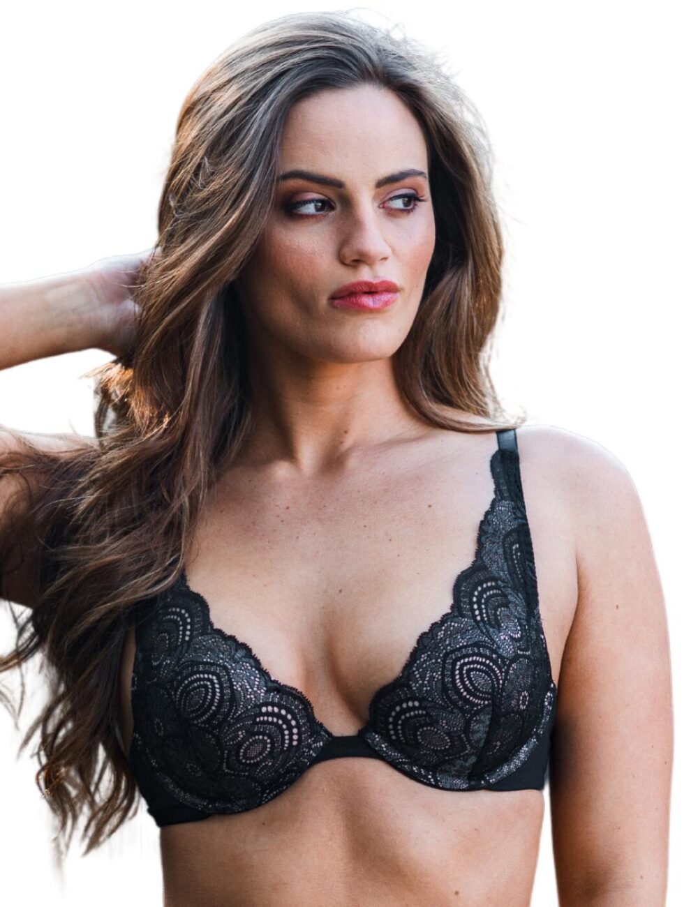 Wonderbra Refined Glamour Triangle Plunge Bra - Black - 32C