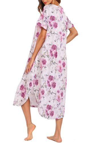 AVIIER Cotton Nightgowns for Women Sleeveless House Dress Ladies Long Nightdress with Pockets S-XXL - Image 5