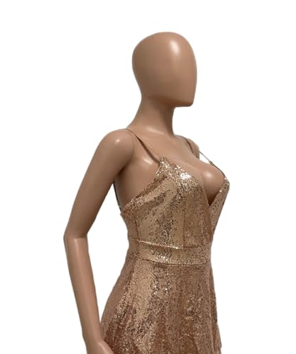 Aelidiya Womens Spaghetti Strap Sequin Rompers Sexy Wrap V Neck Ruffle Shorts Jumpsuits One Piece Party Concert Outfit - Image 6