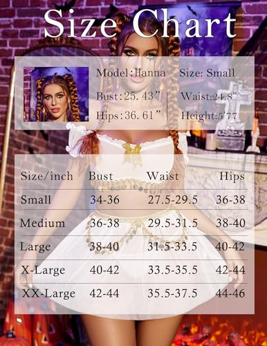 Avidlove Cosplay Lingerie for Women 3 Piece Sexy Roleplay Costumes Off Shoulder Mesh Top with Skirt - Image 7