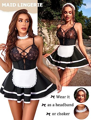 Avidlove Sexy French Maid Babydoll Lingerie Dress Cosplay - Image 6