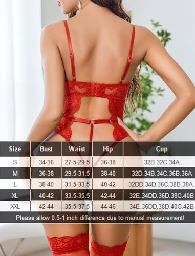 Avidlove Sexy Lingerie for Women Lace Bodysuit with Panty Garter Lingerie Set Teddy Lingerie Body Suit S-XXL - Image 7