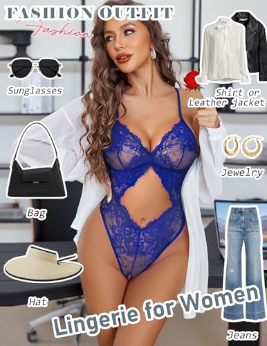 Avidlove Sexy Lingerie for Women Lace Teddy One Piece Cross Strap Bodysuit Lingerie - Image 4