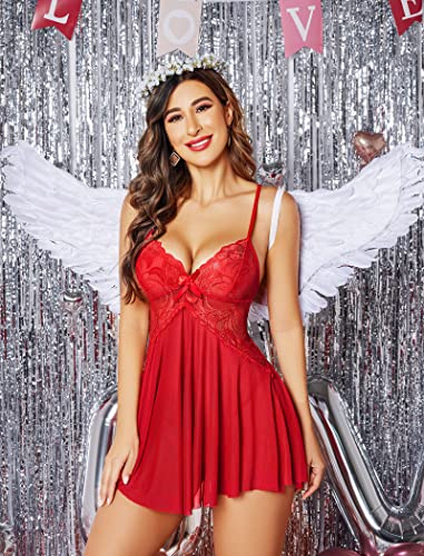 Avidlove Women Lace Lingerie Babydoll Sexy Chemise Exotic Nightgowns Bridal Nightdress - Image 3