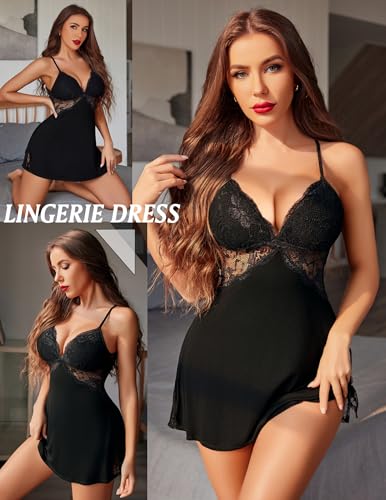 Avidlove Women Lingerie Lace Chemise Sleepwear Babydoll Teddy Lingerie - Image 5