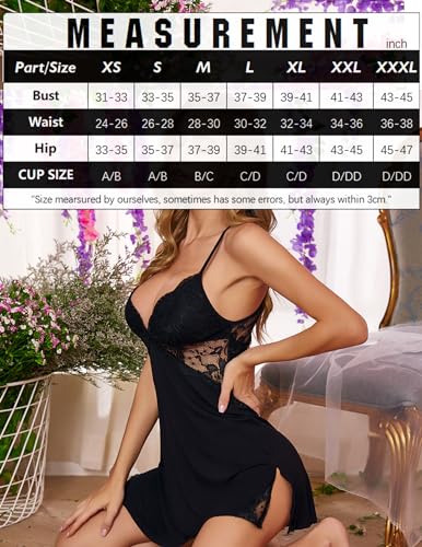 Avidlove Women Lingerie Lace Chemise Sleepwear Babydoll Teddy Lingerie - Image 7