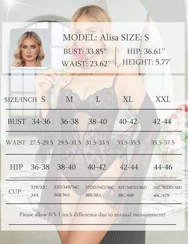 Avidlove Women Sexy Lingerie Set 2 Piece Sheer Kimono Robe with Lace Teddy Lingerie Bodysuit - Image 7