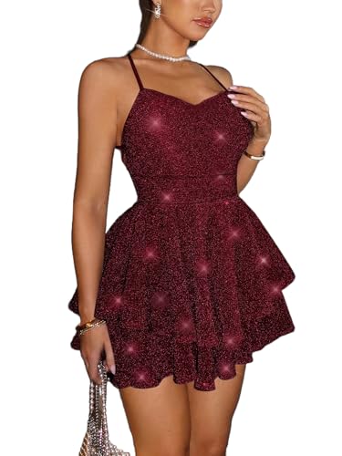 Alternative view of BOGURST Sexy Adjustable Ruched Spaghetti Strap Bodycon Dress Drawstring Side Slit Slip Party Dress for Women