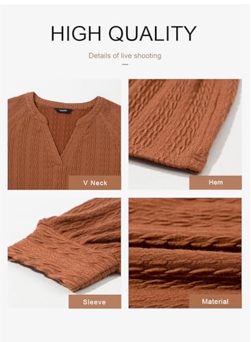 Dokotoo Fall Dresses for Women 2025 Long Sleeve V Neck Textured Casual Lightweight Tiered Ruffle A-Line Mini Babydoll Dress - Image 5